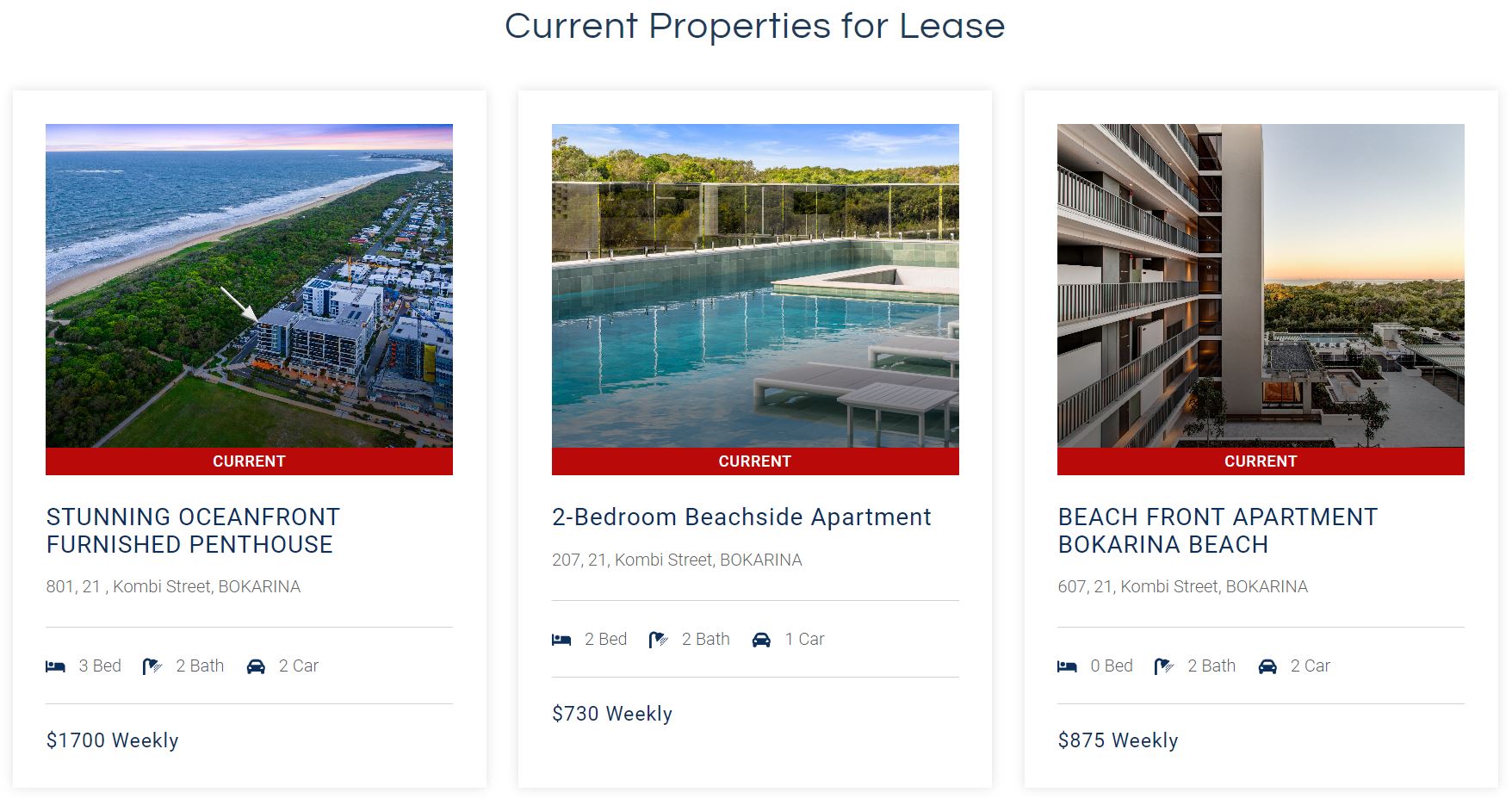 Beach Property Group website is an example of how we can display REA listings directly onto a WordPress website